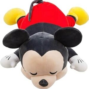 Disney Mickey Mouse Sleeping Plush - Black, Red, Yellow, Large size